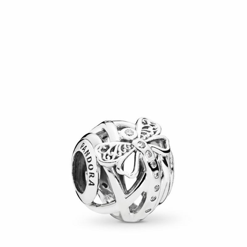 Pandora Dreamy Dragonfly Charm - Sterling Silver/Cubic Zirconia - Canada | CQ5691GX